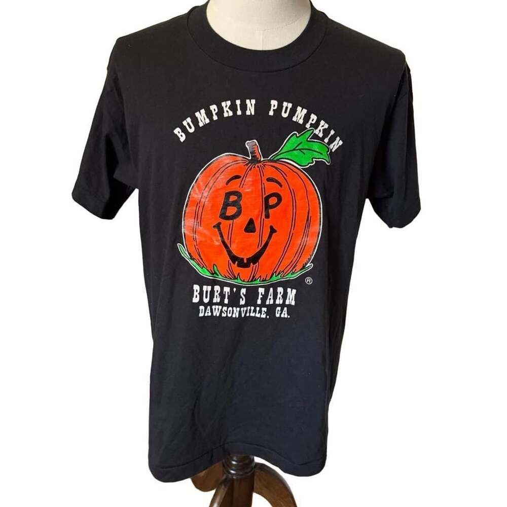 Burt's Farm Bumpkin Pumpkin T-Shirt Black Graphic Tee